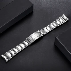 Deluxe 316L Stainless Steel Jubilee Watch Band Strap, 20MM Width, 220MM Length - 20mm (Polished strip)