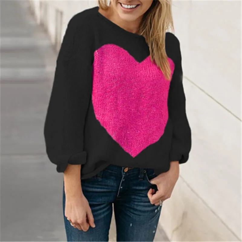 Cena Madam odzież OWLPRINCESS Off Shoulder sweter z dzianiny z długim rękawem swetry w kształcie serca i wygodny sweter