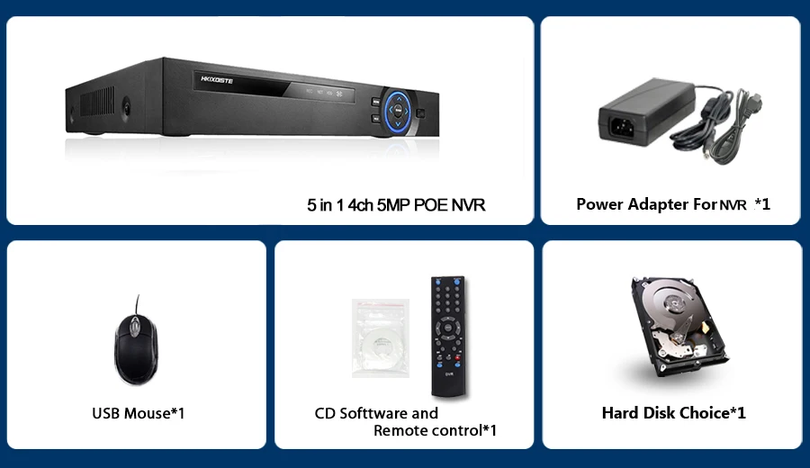 H.265 4CH 8CH NVR POE 5MP 2MP CCTV NVR 48V PoE для POE ip-камеры P2P ONVIF 5MP сетевой видеорегистратор