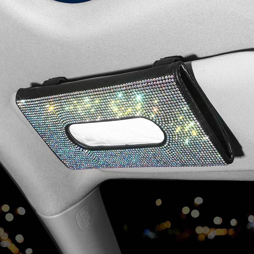 Car Tissue Holder Universal Crystal for Girls