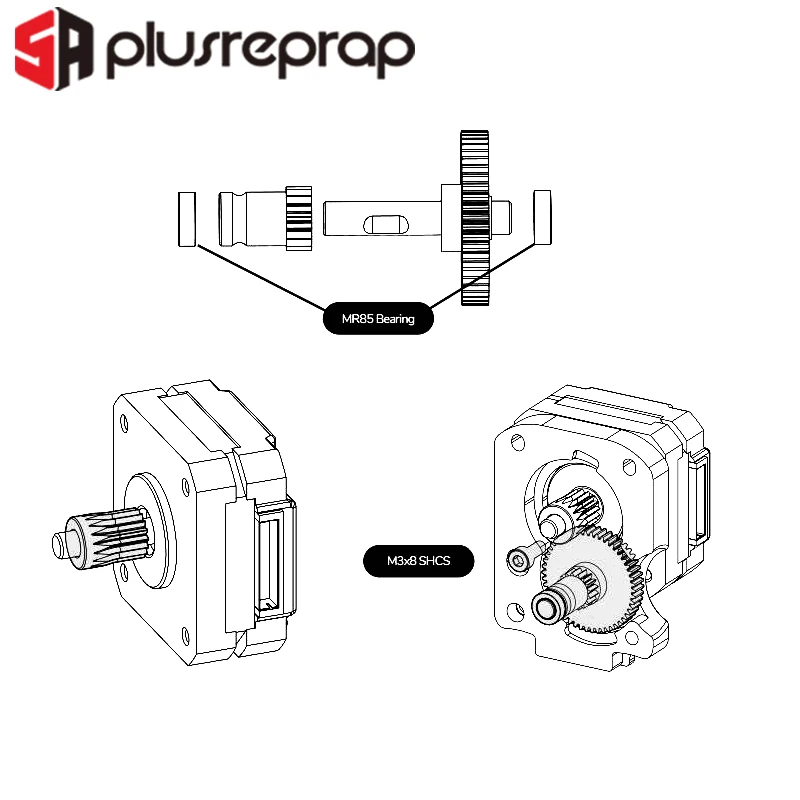 Dupla Extrusão Gear Kit para Prusa Peças Impressora 3d de Curto Alcance Dual Drive Extrusora Faça Você Mesmo Direto Bowden Alimentação Acessórios - Imagem 4