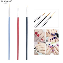 נייל אמנות אוניית פס מברשת עט פרח ציור ציור תמונה אקריליק UV ג 'ל פולני מניקור 3D טיפים עיצוב כלים DIY סט 3 גודל(China)