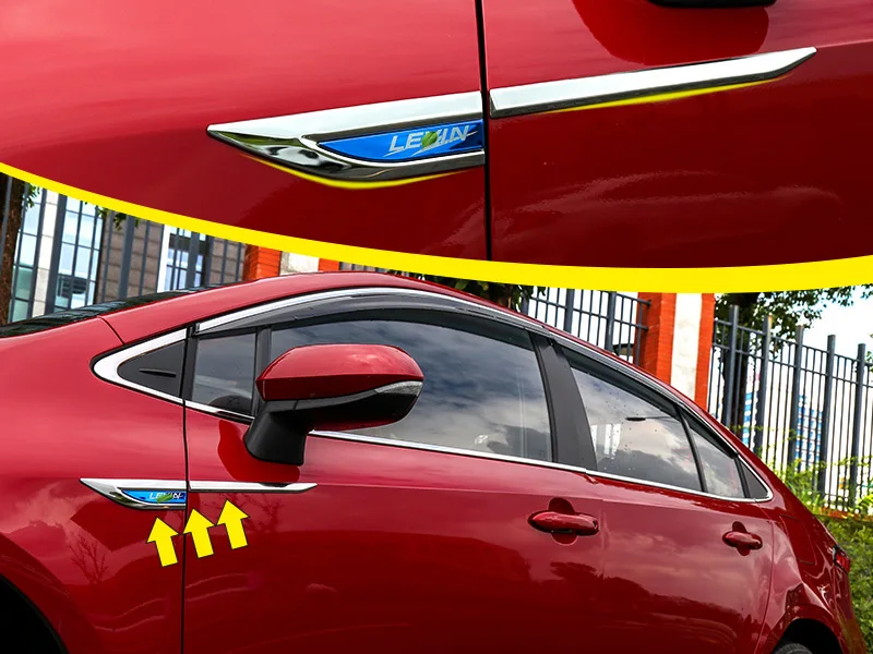 Для Toyota Corolla 12TH, автомобильная оригинальная дверь, боковое крыло, эмблема на крыло, значок, наклейка, отделка, нержавеющая сталь, автомобильный стиль