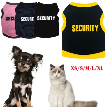 

Summer Dog Pet Clothes Cool Cat SECURITY Costume for Cats Small Dogs Spring & Summer Puppy Kitty Cat Vest Top T Shirt Clothing