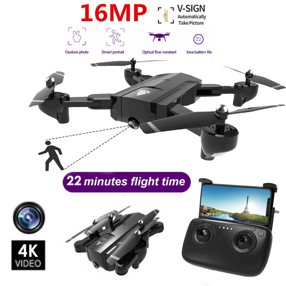 

Professional RC Drone with 720P 4K HD Dual Camera GPS Follow Me Quadrocopter FPV WIFI Drone Long Battery Life Toy For Kids