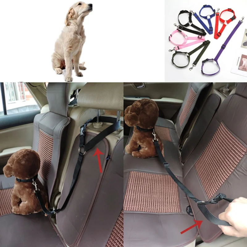 

For Universal Practical Dog Cat Pet Safety Adjustable Car seat Belt Harness Leash Travel Clip Strap Lead Pet Car Safety Belt