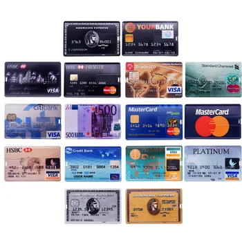 

Real Capacity Usb Flash Drive 2.0 Memory Stick HSBC Master Slim Credit Card USB Pendrive 4GB 8GB 16GB 32GB Pen Drives 64GB 128GB