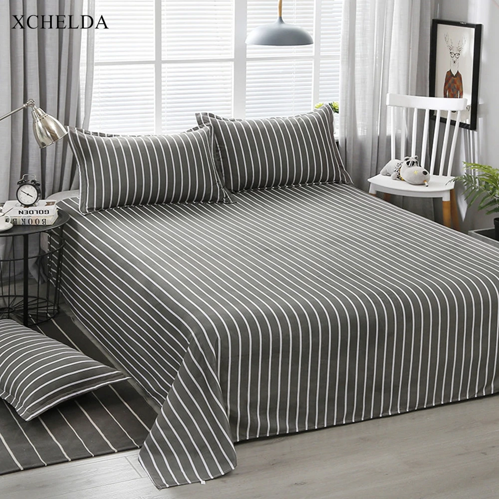 Black Adult linens Couple Queen King Size Bedding Set luxury Cotton Stripe Comforter Duvet Cover Bed Sheet set Home Textile