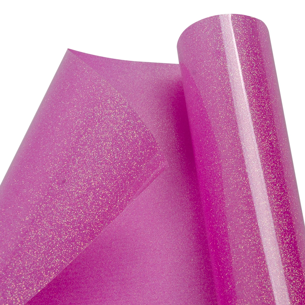 HOHOFILM Holo pink glitter Heat Transfer Vinyl PU T-shirt Vinyl Heat press Vinyl T-shirt Cuttig DIY Iron on Film