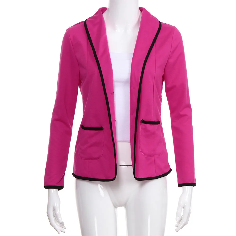 Plus Size Women Crop Business Coat Blazer Suit Long Sleeve Tops Slim Jacket Outwear Autumn Workwear S-6XL Women Suit Coat