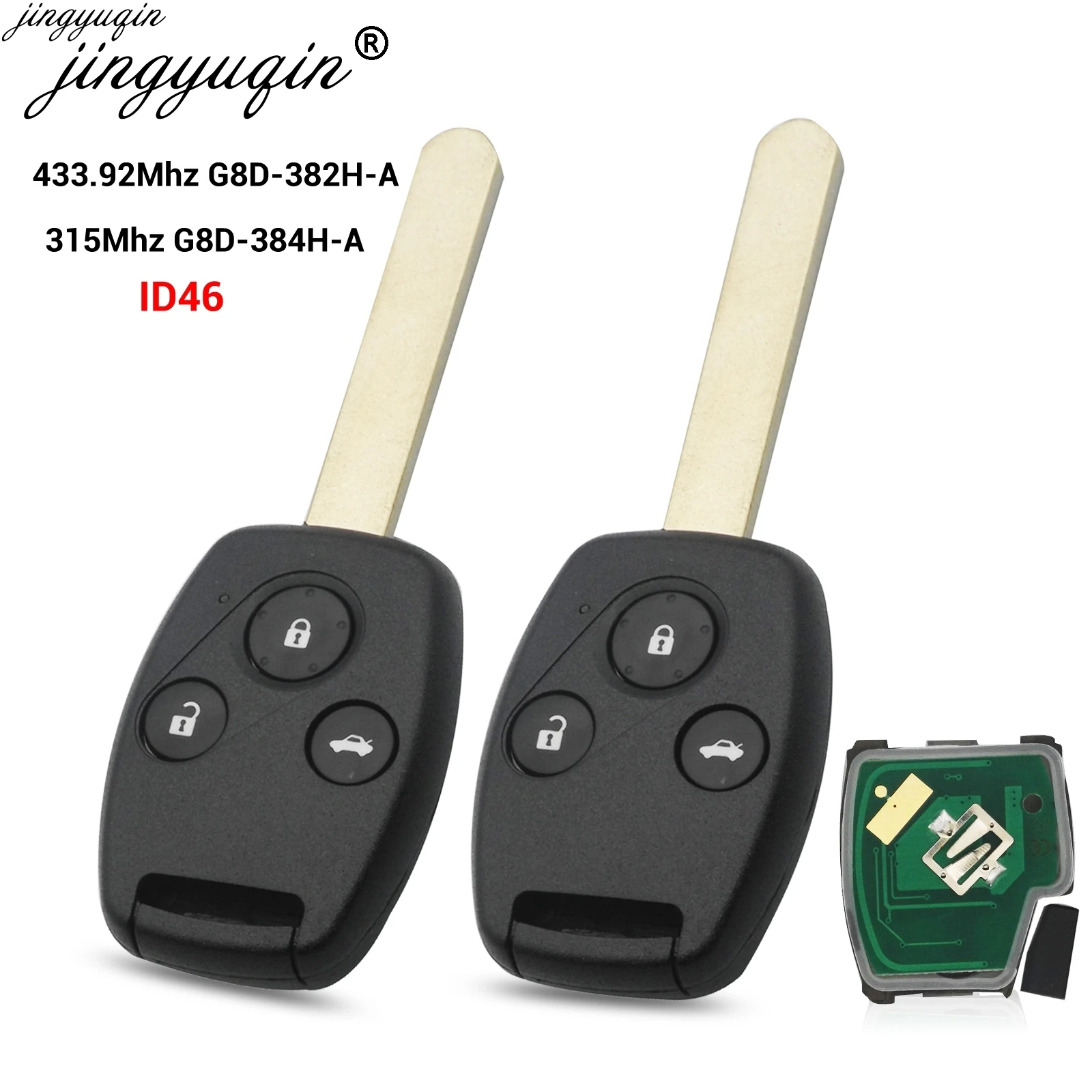 Дистанционный ключ jingyuqin 315 МГц/433 92 МГц для Honda Accord Element CR V HR Fit City Odyssey Civic Car 2/3B G8D 382H A