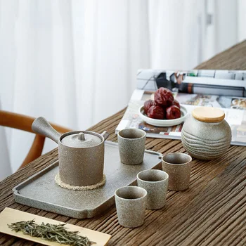 

LUWU CERAMIC TEAPOTS WITH 4 CUPS CHINESE KUNG FU TEA SET DRINKWARE