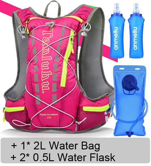 add 3L water bag 15L велосипедная Сумка для бега, мужская и женская сумка для фляги, рюкзак, дышащий ультра-светильник, рюкзак для велоспорта, беговая дорожка, марафон - Цвет: add 3L water bag