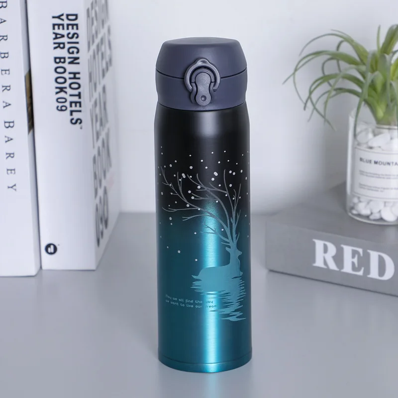 Кружка из нержавеющей стали изотермическая чашка градиент светящаяся чашка вакуумная фляжка-термос бутылка для воды Портативный дома дорожная чашка