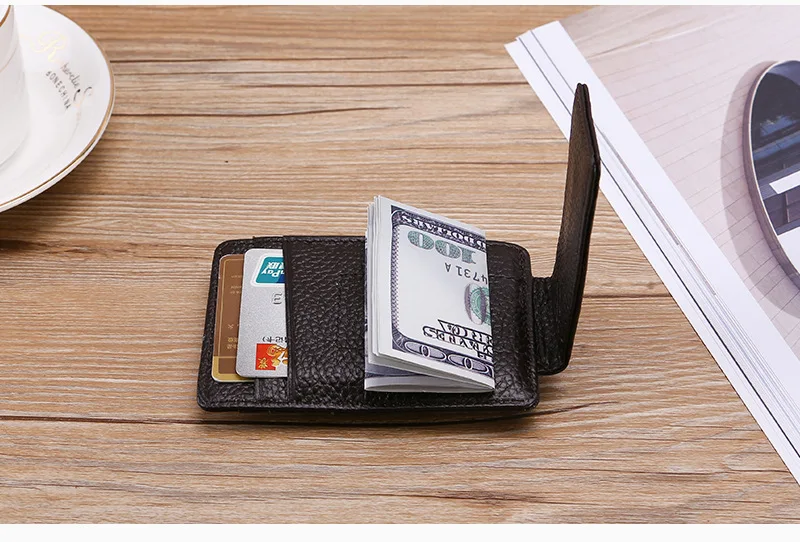 DANJUE, RFID Блокировка, натуральная кожа, зажимы для денег, мужской ультратонкий кошелек, визитница и держатель для ID, зажим для доллара, чехол для кредитных карт