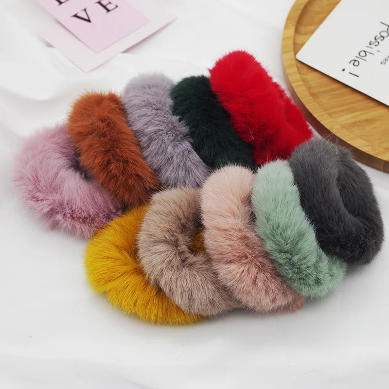 

Winter New Sweet Girl Colorful Fluffy Mane High Elastic Hair Rope Korean Fashion Temperament Women's Ponytail Hair Accessories