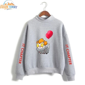 

2019 New Stephen King's It 2 print High Collar Sweatshirt 2019 hot sale Women Hoodies Sweatshirt Trend Casual Street High Collar
