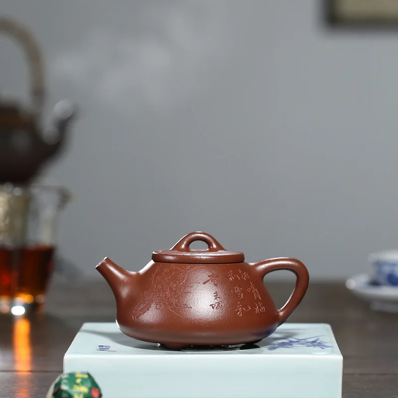 

all hand depicting child stone gourd ladle pot of 230 cc undressed ore smelting purple clay teapot tea wholesale