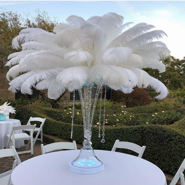 Wholesale White Ostrich Feather Natural Plume for Wedding Party centerpiece  Handicraft Decoration Craft Feathers 25-30cm/