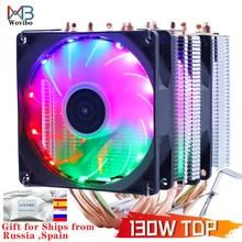 6 тепловые трубки RGB Процессор кулер бесшумный PWM 4PIN 130 Вт для Intel LGA 1150 1151 1155 1200 1366 2011 X79 X99 AM3 AM4 Ventilador 6 тепловые трубки RGB Процессор кулер бесшумный PWM 4PIN 130 Вт для Intel LGA 1150 1151 1155 1200 1366 2011 X79 X99 AM3 AM4 Ventilador