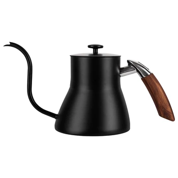

800Ml Gooseneck Tea Kettle Long Narrow Spout Coffee Maker With Wooden Handle Coffee Hand Pot