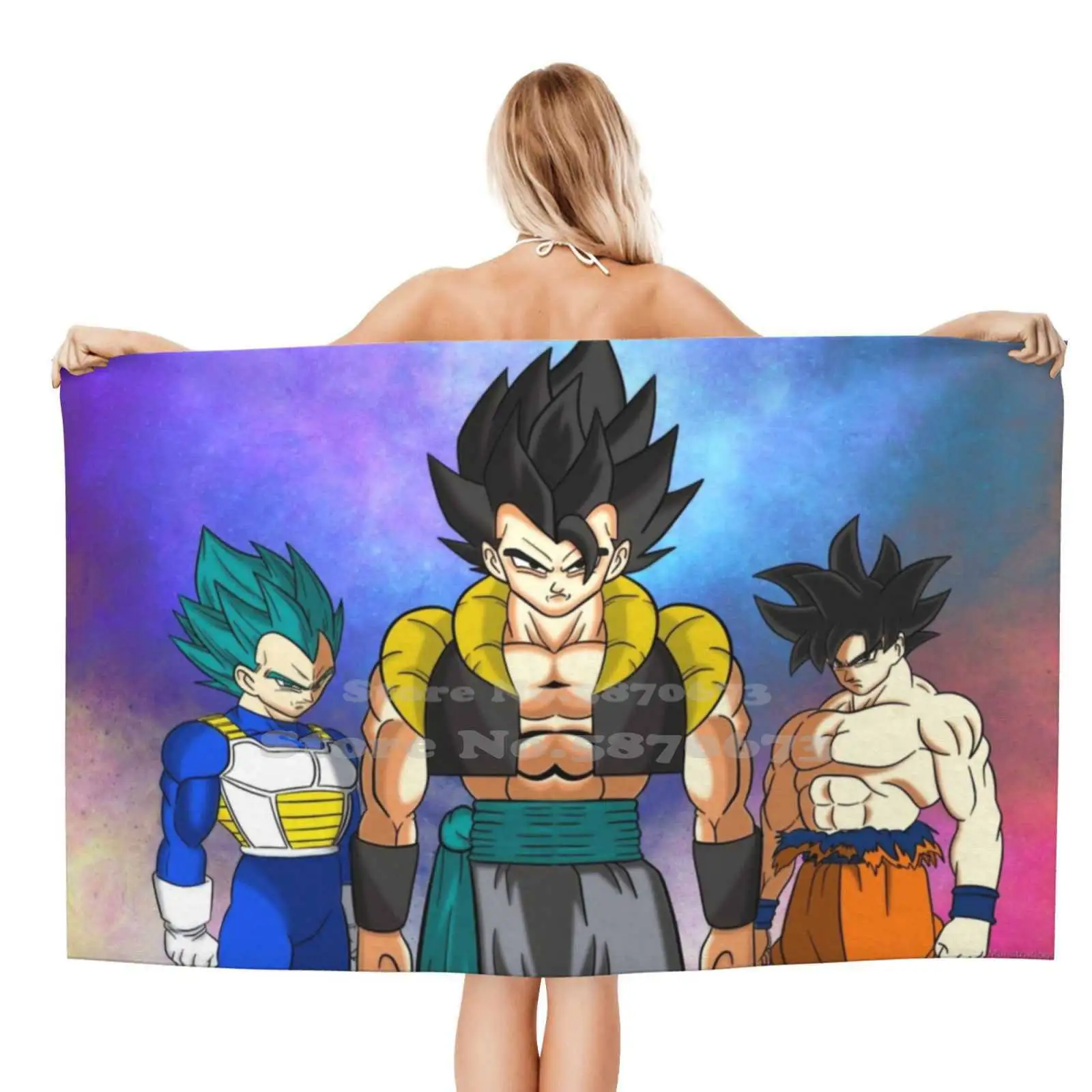 Large Bath Towel Beach Towel Sunscreen Blanket Gogeta Vegeta Goku Dbz Dbs  Anime Cartoon Characters - AliExpress