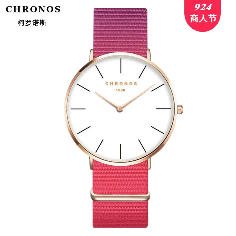 REVIEW TOP SELLER  Hot Selling Chronos Couple Watch Fashion Nylon Watchband Students Trend Quartz Watch