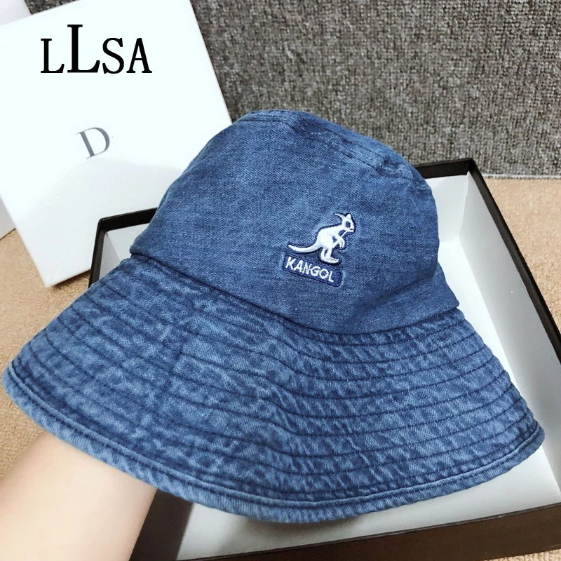 2021 ultimo Casual canguro ricamo donna cappello a secchiello tessuto Denim  cappello da pescatore Designer di marca canguro Panama Lady Cap  Trend|Women's Bucket Hats| - AliExpress