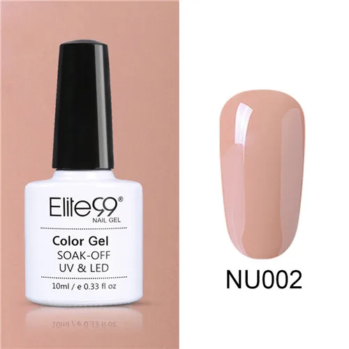 NU002 Elite99 Гель-лак для маникюра Полупостоянный Vernis верхнее покрытие УФ светодиодный 10 мл гель покрытые лаком ногти искусство Блестящий УФ лак для ногтей с блестками лак - Цвет: NU002
