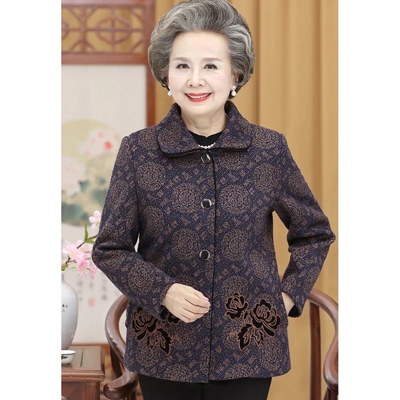 awesome  Elderly Women Winter Warm Coat 2019 Spring Long Sleeve Middle-aged Female Jacket Grandmother Short 