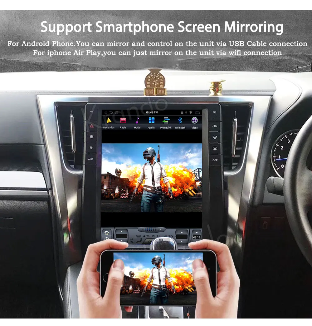 Krando Android 8,1 bulit in carplay 12," Tesla вертикальный автомобильный мультимедийный плеер для Toyota Alphard- навигационная система