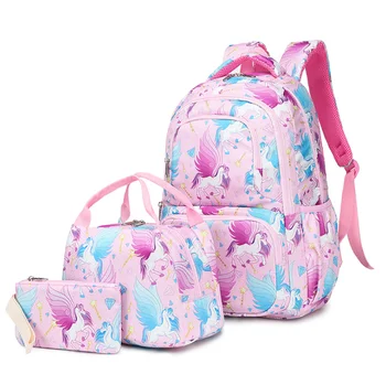 

2020 New Decor Holografische Laser Rugzak Geborduurd Patent Brief Hologram Rugzak Set Schooltas + Schoudertas + Penbag 3Pcs