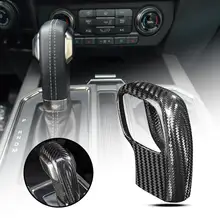 

80% Hot Sales!! Gear Shifter Knob Trim Waterproof Self-adhesive Carbon Fiber Black Gear Shift Head Sticker for Ford F150 Raptor
