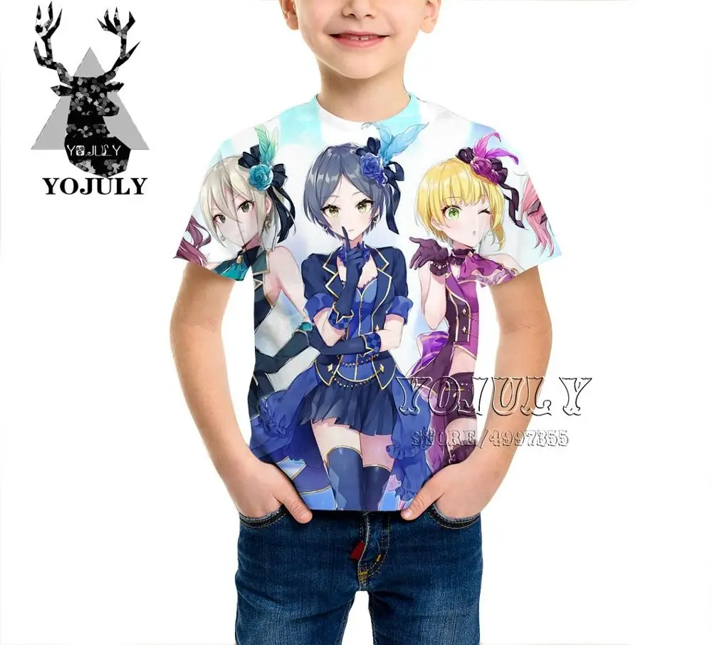 YOJULY/детская одежда Idol Master, Детская футболка с 3d принтом Золушки для девочек и мальчиков Лидер продаж, модные футболки A466 - Цвет: 11