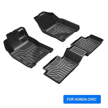 

3D Custom Car Floor Mats Front & Rear For Honda Tenth Generation Civic 2016-2020 (NOT FOR 2-DOOR) Waterproof TPE Foot Pad Carpet