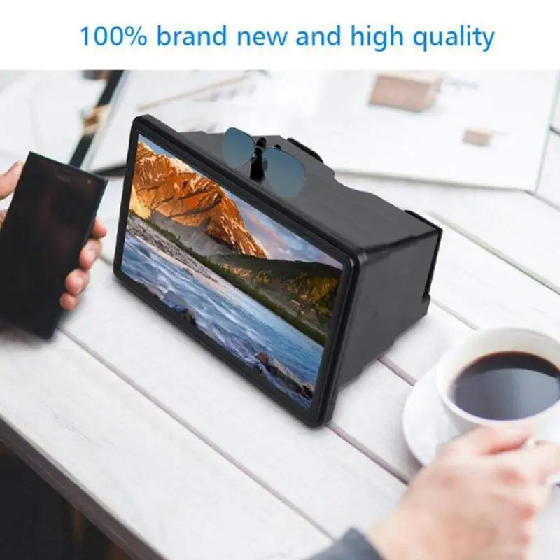 8.5'' Mobile Phone Screen Magnifier 1.5X 3D Stereoscopic Desktop ABS Smartphone Amplifier HD Amplifying Table Movie Video Stand