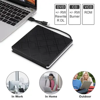 

Typec+USB3.0 Desktop Computer External Optical Drive Laptop External DVD Burner Dual Interface Drive-Free Plug And Play