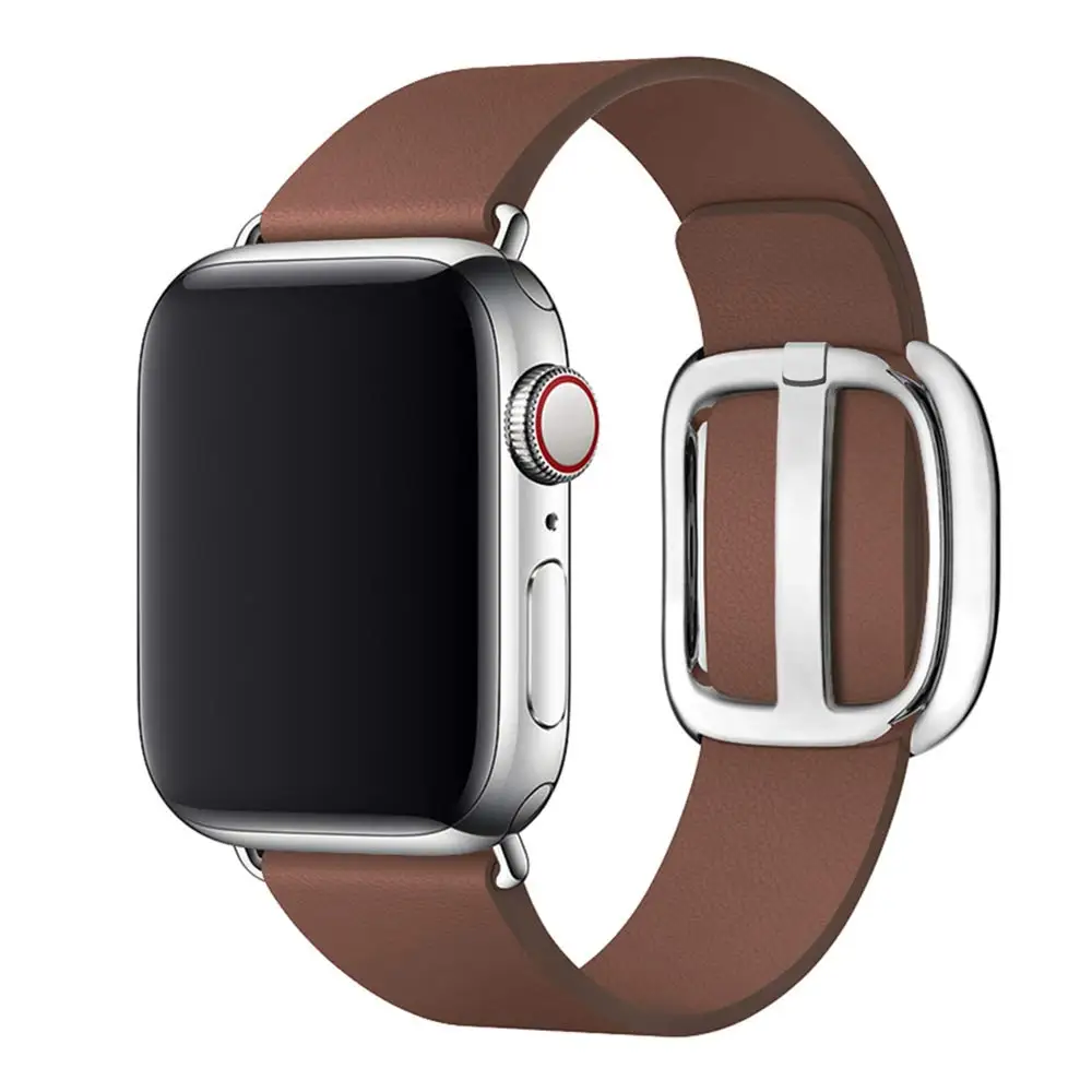 Leather Modern buckle strap For Apple Watch band 44mm/40m 42mm/38mm correa  bracelet watch Accessories iwatch series 5 4 3 6 SE|Watchbands| - AliExpress
