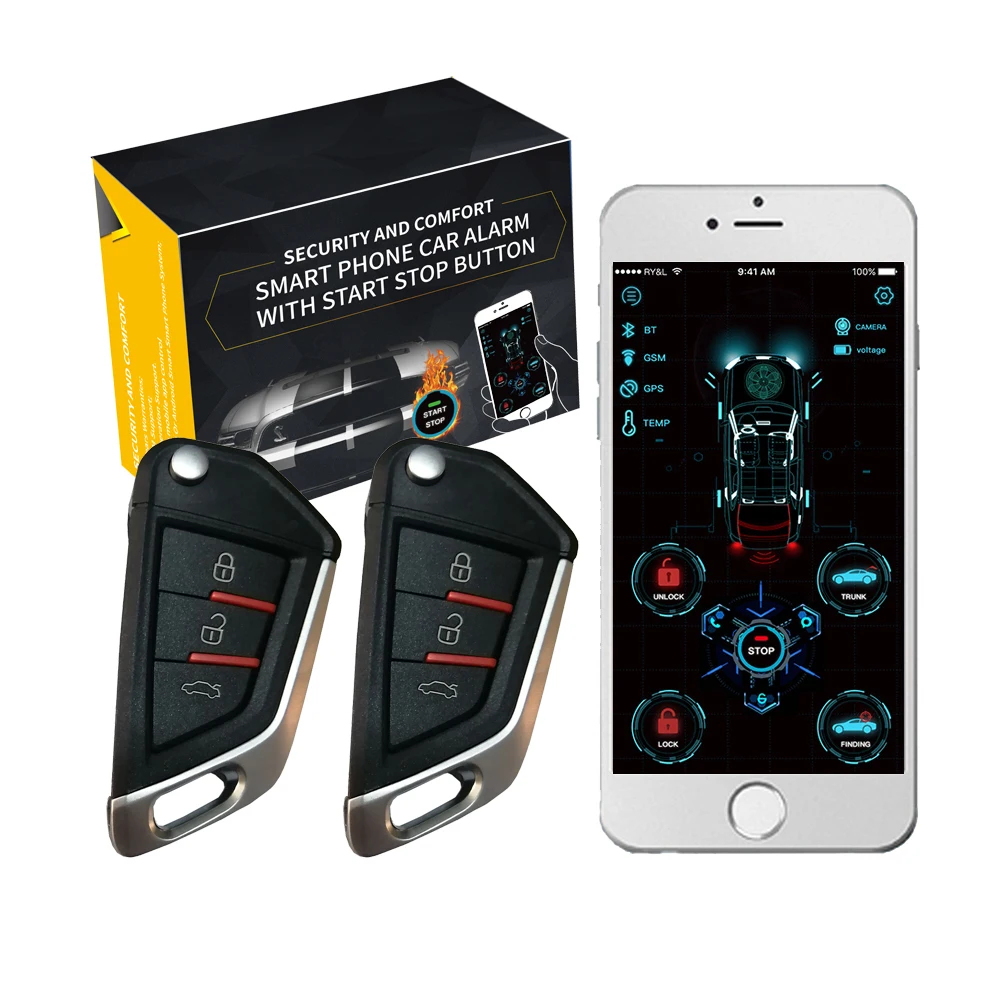 US $188.39 Cardot New 4g Gps Gsm Smart Pke Keyless Entry Remote Starter Start Stop Engine Car Alarm