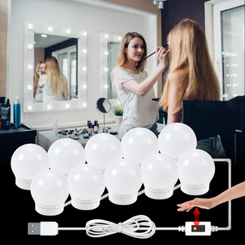 

Hand Sweep Sensing Makeup Lamp 5V USB Vanity Mirror Light LED Bulb Hollywood Dimming Cosmetic Lamp Waterproof Bedroom Light 5M
