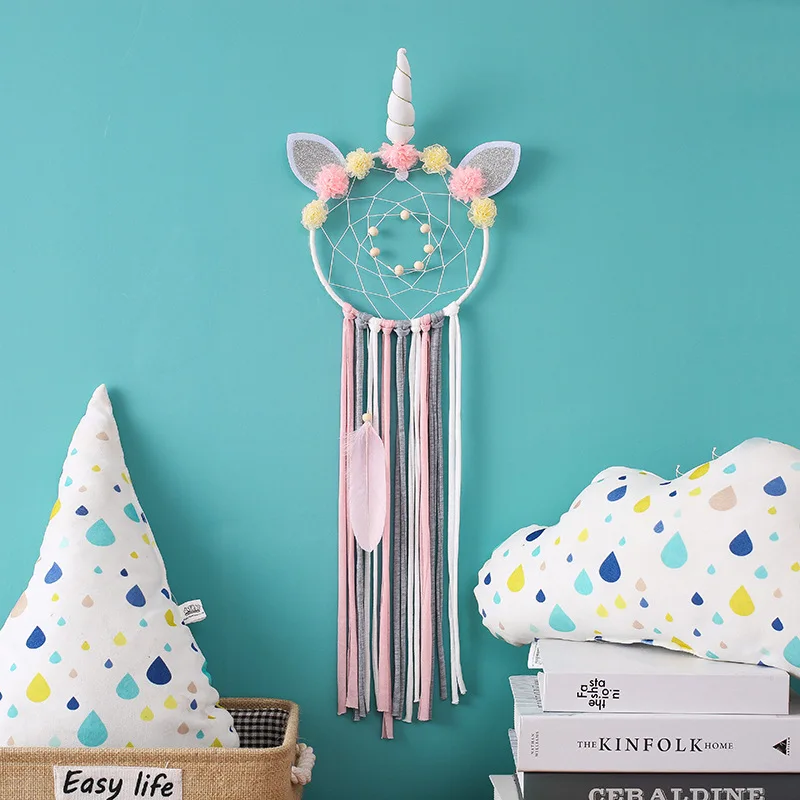 

Unicorn Dream Catching Net flower cute Pink Dream cather Net Heart Room with Student Gifts room decoration birthday girl gift