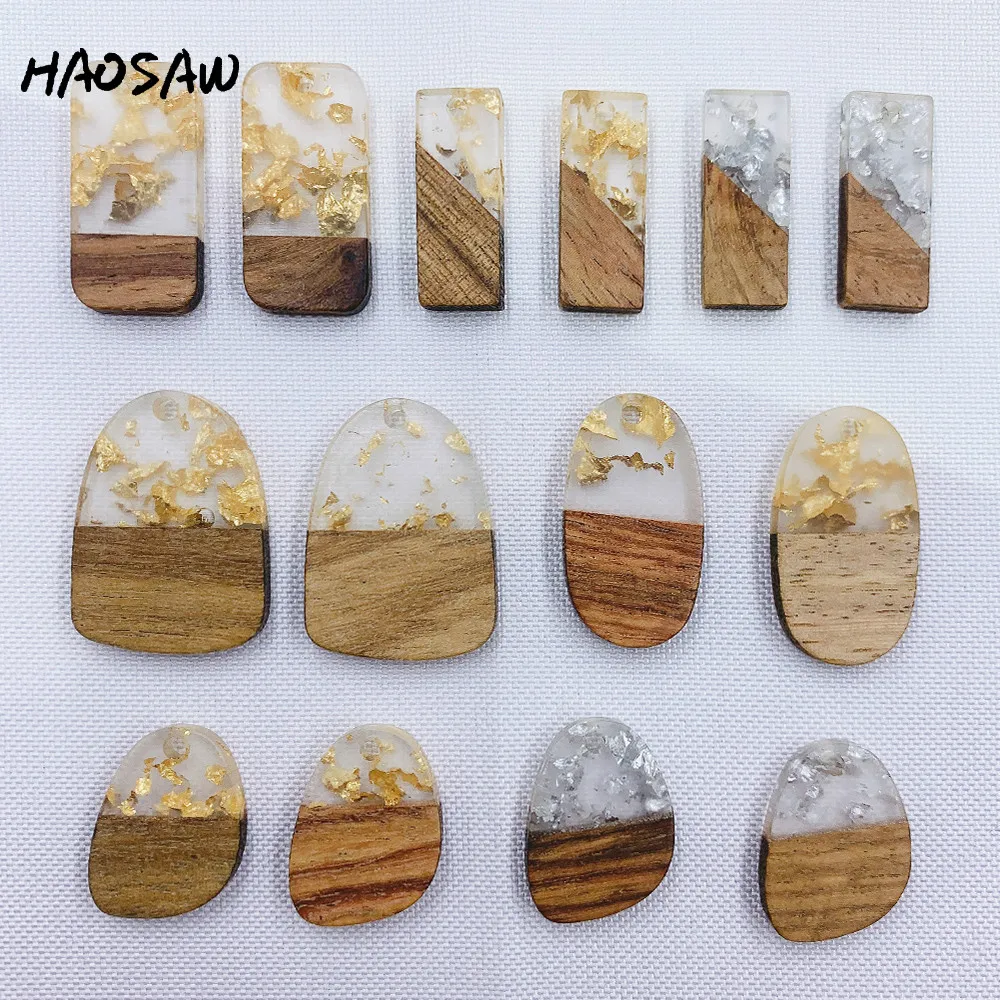 HAOSAW Choose 6 шт./лот полуполимерная древесина/Много дизайнов/Золотая Серебряная