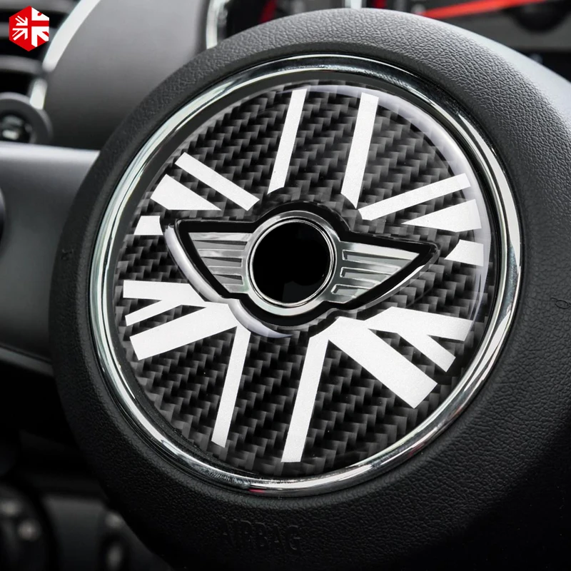 Для MINI Cooper Countryman F60 углеродное волокно рулевое колесо центр 3D наклейка покрытие автомобиля Стайлинг украшение интерьера