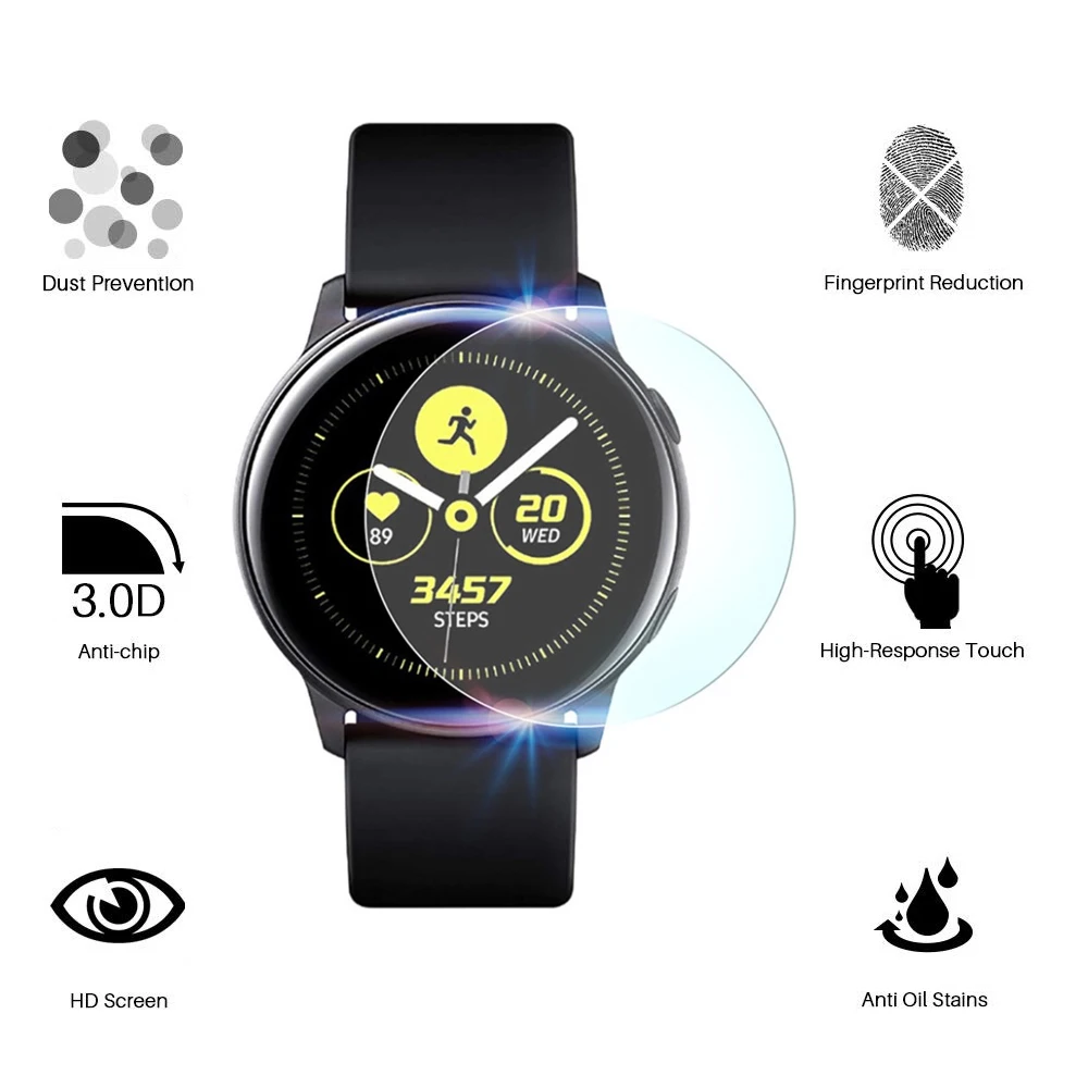 d Screen Protectors Film Soft For Samsung Galaxy Watch Active 2 40mm 44mm Full Cover Curved Edge Protective Scratch Resistant Watch Screen Protectors Aliexpress
