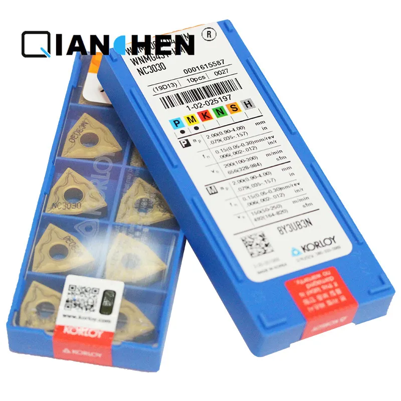 Корея KORLOY WNMG080404-HM NC3030 WNMG080404-HM NC3120 WNMG080404-HM PC9030(10 шт./лот) резец для внутренней обточки вставки