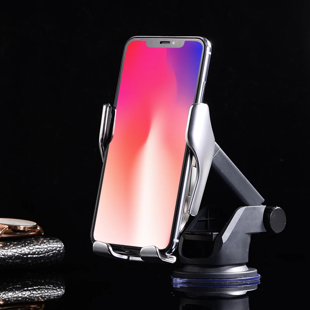 10W Wireless Charger Car Holder R1 Automatic Clamping Smart Infrared Sensor Qi GPS Air Vent Mount Mobile Phone Bracket Stand R2