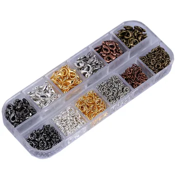 

1 Box 7*12mm Lobster Clasp Hook and Open Circle Jump Rings Open Single Loop for DIY Necklace Bracelet Jewelry Making