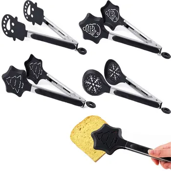 

Stainless steel Food Clip DIY Food Clamp Cake Bread Tong Black Food Clip with Handle Multi-functional Buffet Serving Tool