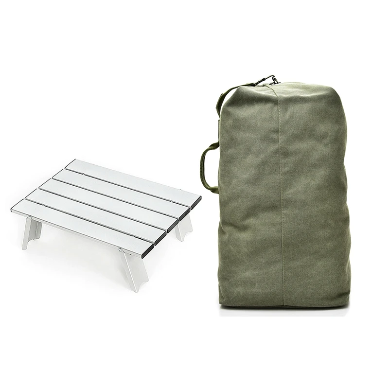  1 Pcs Ultralight Table Outdoor Mini Folding Portable Table Picnic Table Light Aluminum Alloy & 1 Pc
