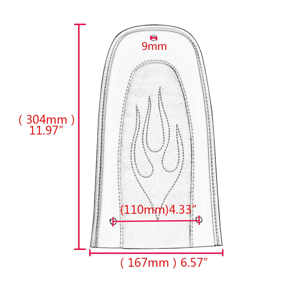 Motorcycle Rear Seat Cover Motorcycle Flame Stitch Leather Rear Fender Bib Cover Pad Harley Touring Electra Glide Road King 1996-Accessories